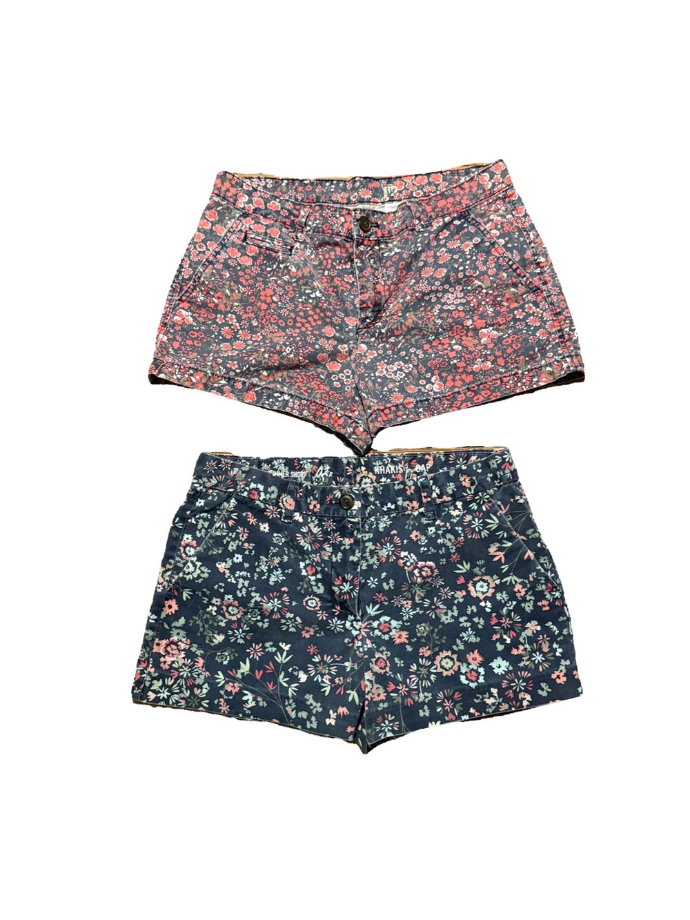 Women's Floral Cotton Shorts Set - Pink and Navy